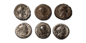 Group of Six [6] AR Roman Denarii.