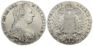 Austria. Holy Roman Empire, Maria Theresia Empress AR Restrike Taler.