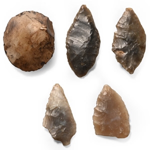 Stone Age Arrowhead and Scraper Collection