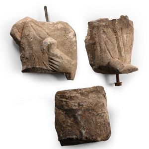 Cypriot Large Limestone Figure Fragment Group