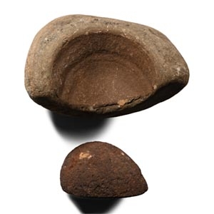 Native American Stone Grinding Stone Pair