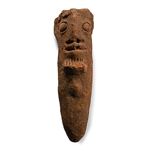 Central African Komaland Terracotta Burial Mound Head Spike
