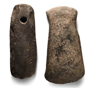 Native American Stone Axehead Group