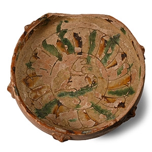 Byzantine Glazed Terracotta Sgraffito Bowl with Bird