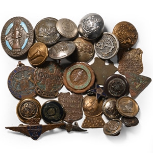 Bronze Button and Badge Group.