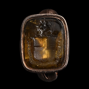 Large Gilt Heraldic Royal Regiment of Wales Seal Matrix
