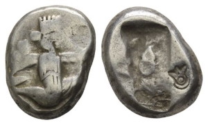 Persia. Achaemenid Empire, Time of Darios II to Artaxerxes II AR Siglos.