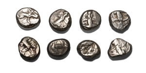 Group of Eight [8] AR Sigloi of Achaemenid Empire.