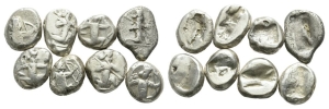 Group of Eight [8] AR Sigloi of Achaemenid Empire.