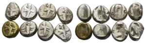 Group of Eight [8] AR Sigloi of Achaemenid Empire.