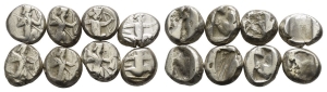 Group of Eight [8] AR Sigloi of Achaemenid Empire.
