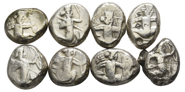 Achaemenid Empire. Group of Eight [8] AR Siglos.