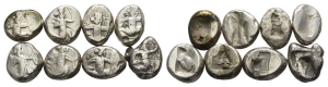 Achaemenid Empire. Group of Eight [8] AR Siglos.