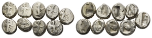 Achaemenid Empire. Group of Eight [8] AR Siglos.