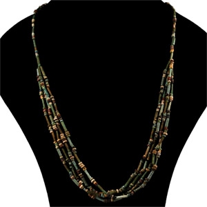 Egyptian Multi-Stranded Mummy Bead Necklace