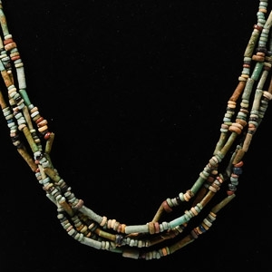 Egyptian Multi-Stranded Mummy Bead Necklace
