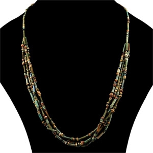 Egyptian Multi-Stranded Mummy Bead Necklace