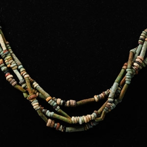 Egyptian Multi-Stranded Mummy Bead Necklace