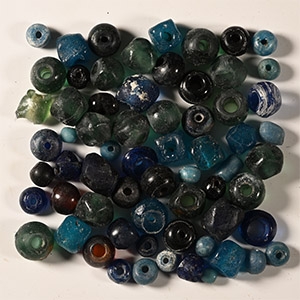 Roman Blue Glass Bead Group