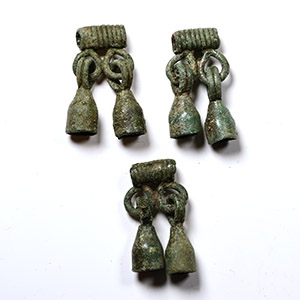Viking Age Bronze Double Bell Pendant Group