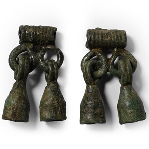Viking Age Bronze Double Bell Pendant Group