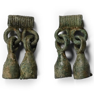 Viking Age Bronze Double Bell Pendant Group