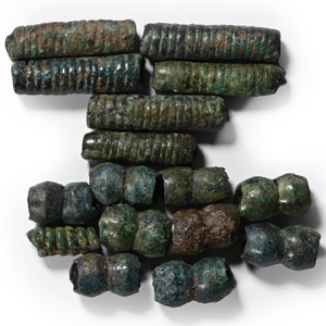 Viking Age Bronze Necklace Bead Group