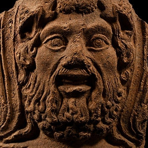 Etruscan Terracotta Satyr Antefix