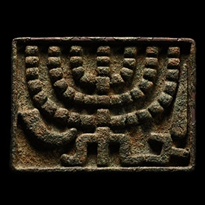 Late Roman Jewish Menorah Wine Stamp Seal