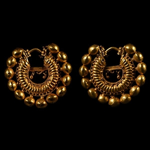 Achaemenid Heavy Gold Earring Pair