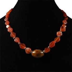 Western Asiatic Gold and Carnelian Bead Necklace