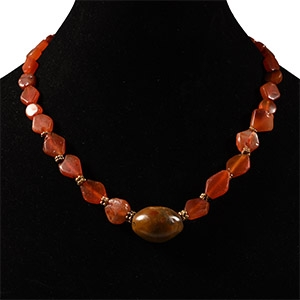 Western Asiatic Gold and Carnelian Bead Necklace