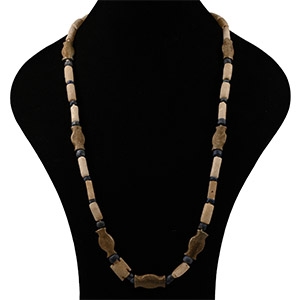 Western Asiatic Lapis Lazuli and Alabaster Bead Necklace