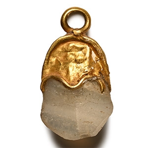 Viking Age Gold Elfshot Crystal Pendant
