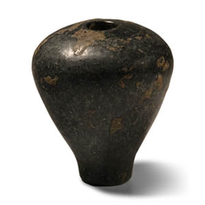 Western Asiatic Mottled Black Stone Mace Head
