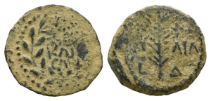 Judaea. Procurators, Valerius Gratus AE Prutah.