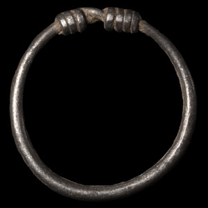 Viking Age Silver Ring with Coiled Bezel
