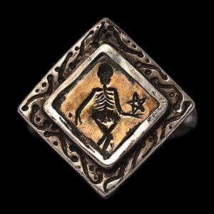 Georgian Silver Vive Memor Leti Memento Mori Ring