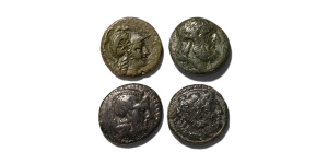  Group of Four [4] AE Greek Coins.