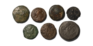 Group of Seven [7] Ancient AE Coins.