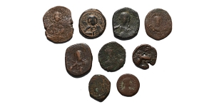 Group of Nine [9] Byzantine AE Coins.