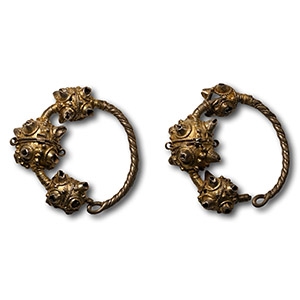 Byzantine Silver-Gilt Temple Ring Pair