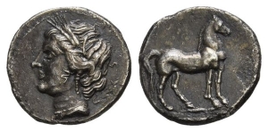 North Africa, Carthage AR Quarter Shekel.