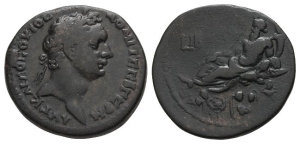 Domitian AE Hemidrachm of Alexandria, Egypt.