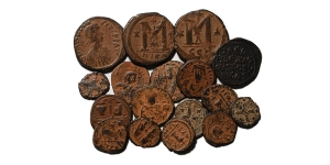 Group of Seventeen [17] Byzantine AE Coins.