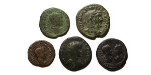 Group of Five [5] Roman Provincial AE Coins.