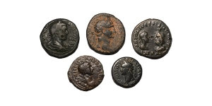 Group of Five [5] Roman Provincial AE Coins.
