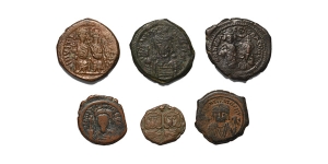  Group of Six [6] Byzantine AE Coins.
