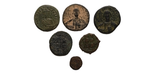 Group of Six [6] Byzantine AE Coins.