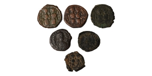 Group of Six [6] Byzantine AE Coins.
